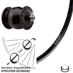 28 Zoll Vorderrad Fahrrad Ryde Sputnik Schwarz Son Nabendynamo