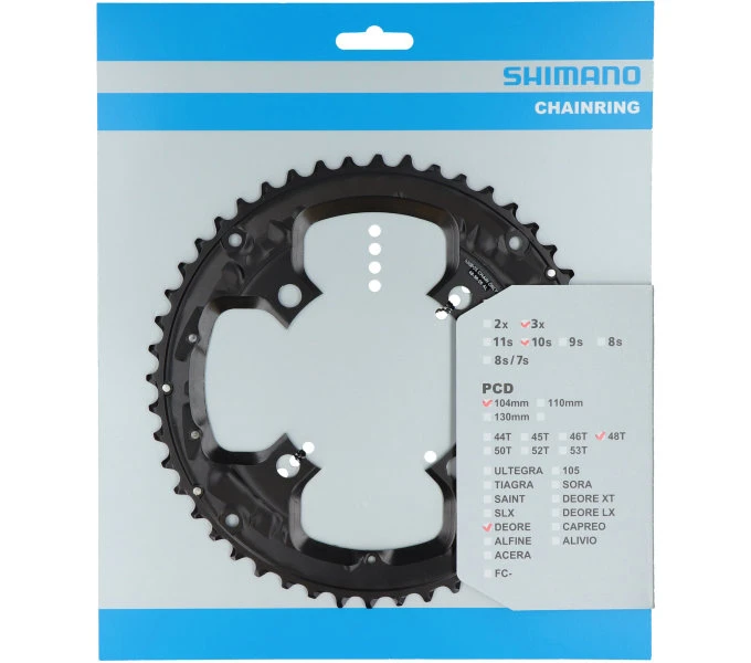 Shimano Kettenblatt Deore FC-T6010 104 Mm 48 Zähne (AL) Für KSR