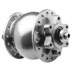 Son 28 Nabendynamo Disc 6-Loch Hohlachse Silbern Eloxiert