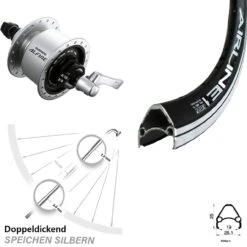 Shimano Alfine Nabendynamo Rodi Airline Vorderrad 28 Zoll Schwarz