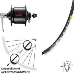 Vorderes Laufrad 28 Zoll Mavic CXP Pro Shimano Nabendynamo