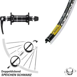 Rennrad Vorderrad 28 Zoll Mavic Open Pro Schwarz Shimano HB-R7000