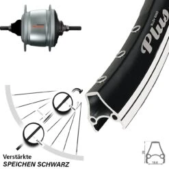 28 Zoll Hinterrad Rodi Airline Plus Shimano Nexus 8-Gang Nabe