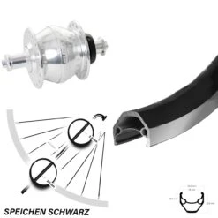 Ryde 28 Zoll Vorderrad ZAC 2000 Mit Shutter Precision PV-8 Nabendynamo