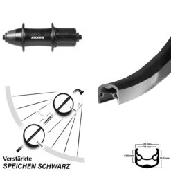 Schwarzes 28 Zoll Hinteres Rad Ryde Andra 30 Mit Formula OV-32 Nabe