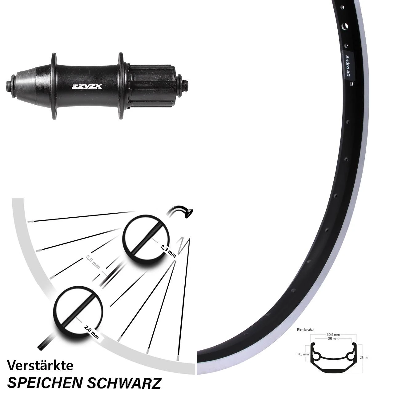 Ryde Andra 40 Hinterrad 26 Zoll Mit Formula OV-32 Nabe