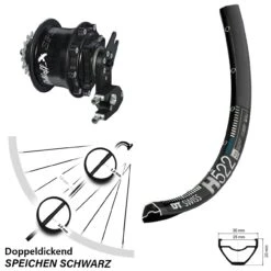 Dt-swiss DT Swiss H 522 Hinterrad 27,5 Zoll Mit Rohloff Speedhub CC DB OEM2 Schwarz