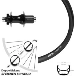 Schwarzes 27,5 Zoll Hinteres Rad Ryde Andra 321 Formula DHT142