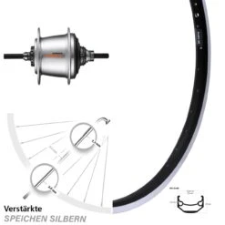 20 Zoll Ryde Hinterrad Andra 40 Shimano 7 Gang Freilauf Nabenschaltung