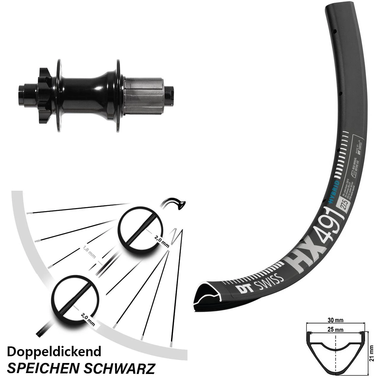 Dt-swiss Formula DHG-142 DT Swiss HX 491 Hinterrad 29 Zoll FĂŒr 6-Loch