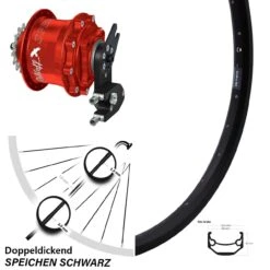 Hinterrad Rohloff CC DB OEM2 Rot 26 Zoll Ryde Andra 40 Disc