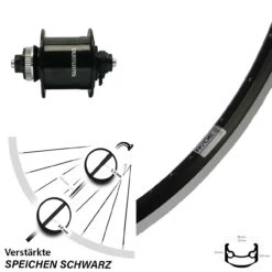 27,5 Zoll Nabendynamo Vorderrad Shimano DH-UR700-3D Ryde Andra 35