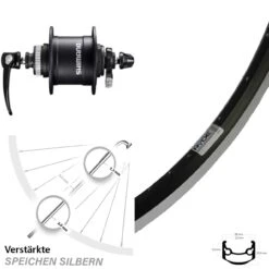 27,5 Zoll Vorderrad Ryde Andra 35 Shimano Nabendynamo DH-T4050-1D 1,5 Watt
