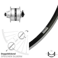 26 Zoll Vorderrad Ryde Andra 35 Shimano DH-3D35 Nabendynamo