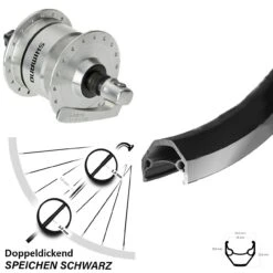 28 Zoll Vorderes Rad Mit Nabendynamo Ryde ZAC 2000 Shimano DH-3N72