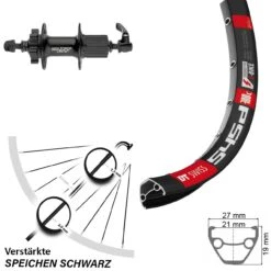 Dt-swiss Disc Hinterrad DT Swiss 545 26 Zoll Mit Shimano XT 6-Loch Nabe Schwarz