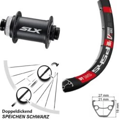 Dt-swiss DT Swiss 545 D Scheibenbrems-Vorderrad 26 Zoll Mit Shimano SLX HB-M678 Nabe