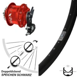 Rohloff CCOEM2 Rot Hinterrad 28 Zoll Andra 30 Disc Schwarz Für Scheibenbremse