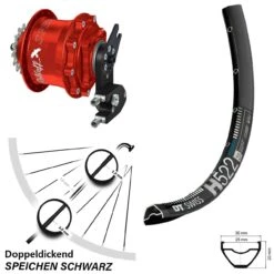 Dt-swiss Rohloff Speedhub 500/14 CC OEM2 Rot 27,5 Zoll Laufrad DT Swiss H 522 Disc