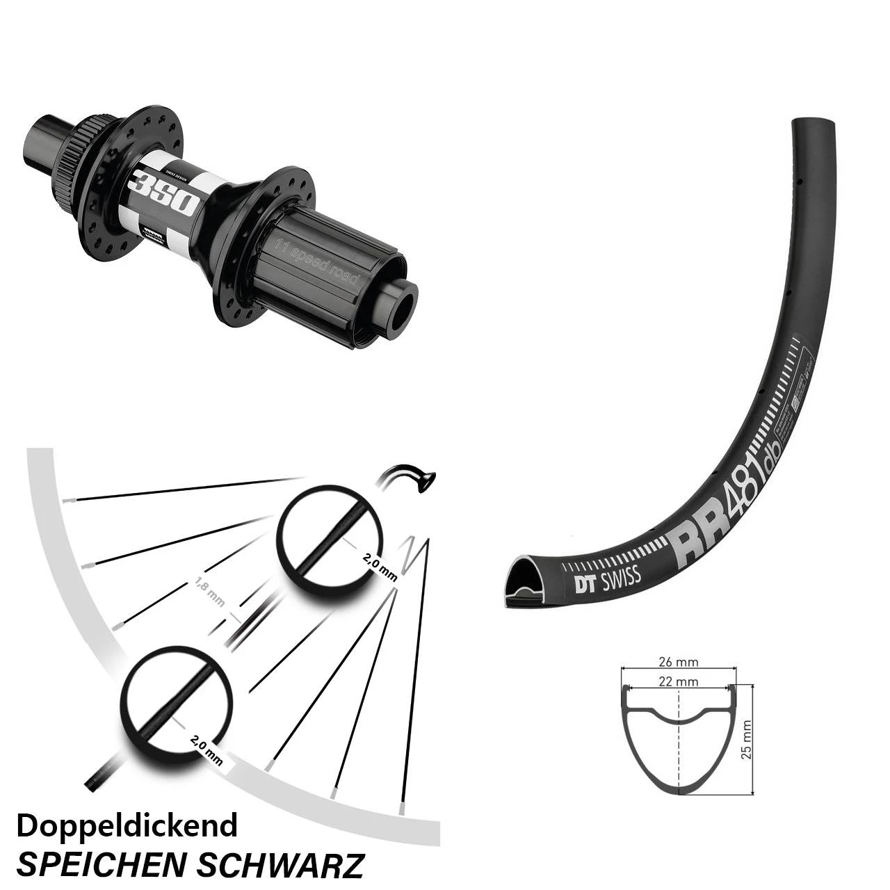 Dt-swiss DT Swiss 350 Und RR 481 DB Laufrad 27,5 Zoll