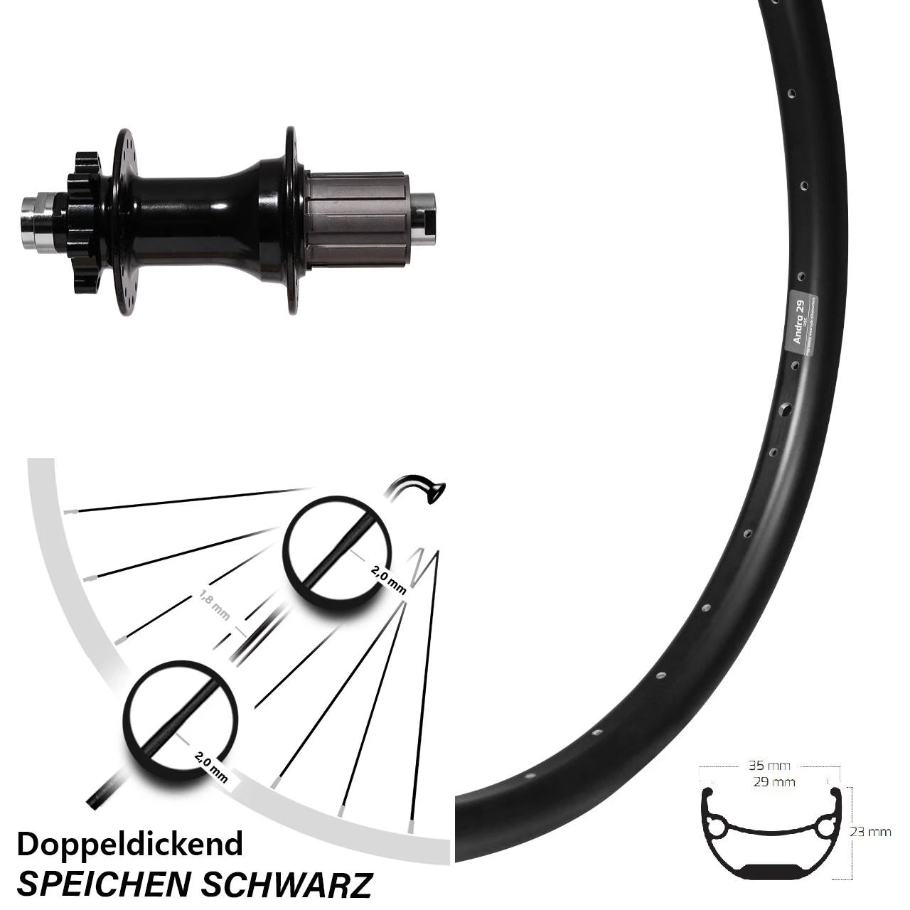 29+ Zoll Formula Boost Hinterrad Ryde Andra 29