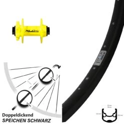 Vorderrad 29 Zoll Ryde Andra 30 Disc Nabe XLC Pro VR Gelb
