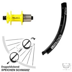 Exal BE 25 Hinterrad 27,5 Zoll Mit XLC Evo Nabe Gelb