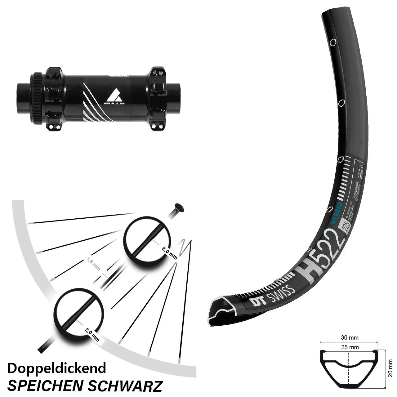 Dt-swiss Formula TC-711 Boost DT Swiss H 522 Vorderrad 27,5 Zoll Centerlock