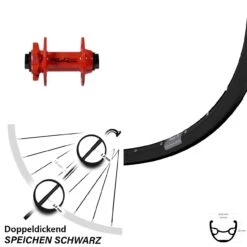 Vorderrad Ryde Rival 19 XLC Pro VR Disc Rot Steckachse