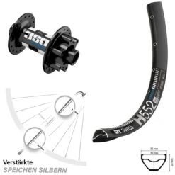 Dt-swiss Vorderrad 29 Zoll DT Swiss H 552 Und 350 Hybrid Nabe Boost