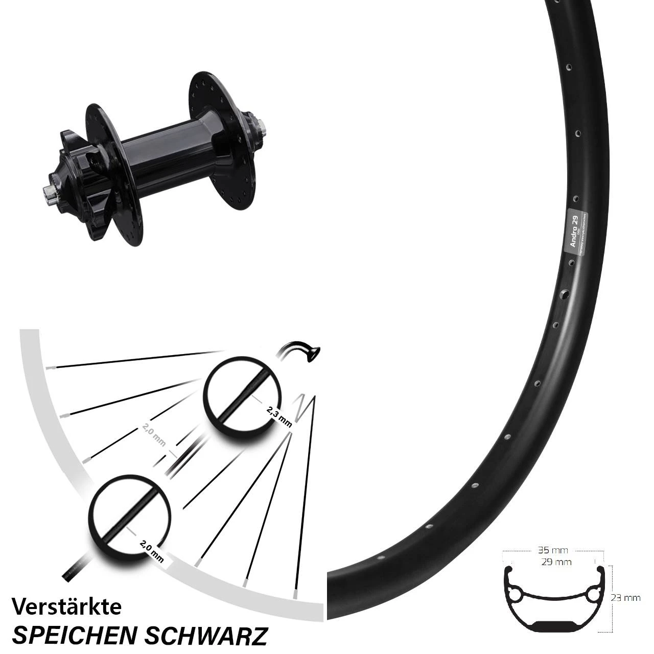 Vorderrad 29 Zoll Ryde Andra 29 Disc Formula