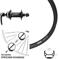 Vorderrad 28 Zoll Ryde Andra 321 Mit Nabe Shimano HB-M6000 Schwarz