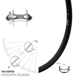 24 Zoll Vorderrad Ryde Andra 40 Disc Mit Zzyzx Nabe Silbern