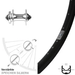 26 Zoll Vorderrad Zzyzx Silbern Mit Ryde Andra 30 Disc