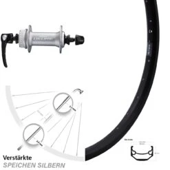 Ryde Andra 40 Disc Vorderrad 24 Zoll Mit Shimano Deore HB-M6000 Nabe Silbern