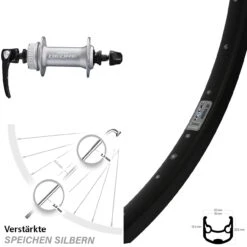 26 Zoll Vorderrad Shimano Deore HB-M6000 Silbern Ryde Andra 30 Disc Centerlock