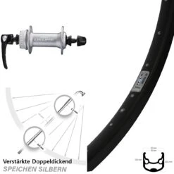 28 Zoll Vorderrad Ryde Andra 30 Disc Shimano HB-M6000 Silbern