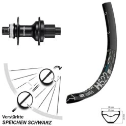 Dt-swiss 27,5 Zoll Hinterrad DT Swiss H 522 Mit Shimano FH-MT510 Nabe