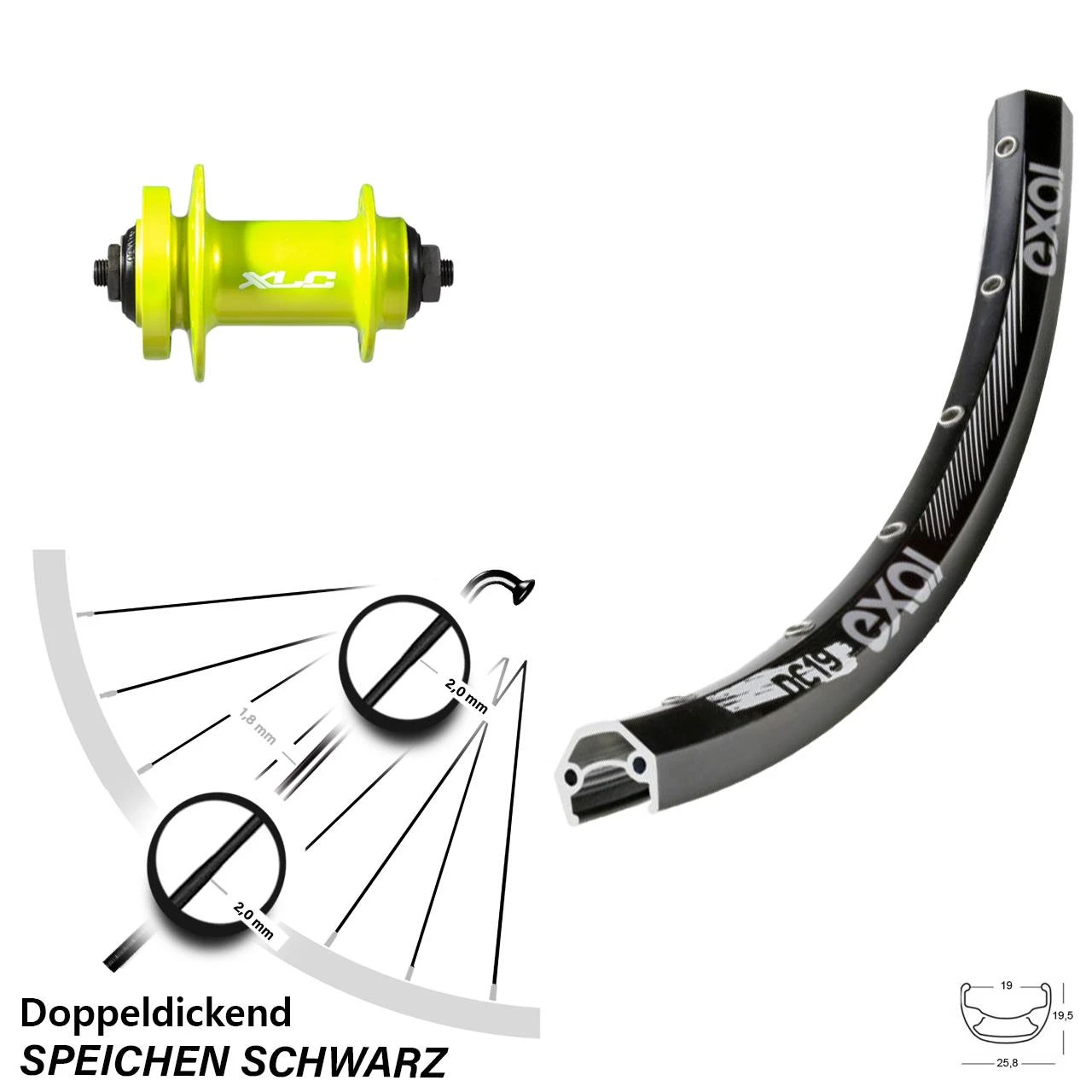 XLC Evo Exal DC 19 Vorderrad 28/29 Zoll Für 6-Loch