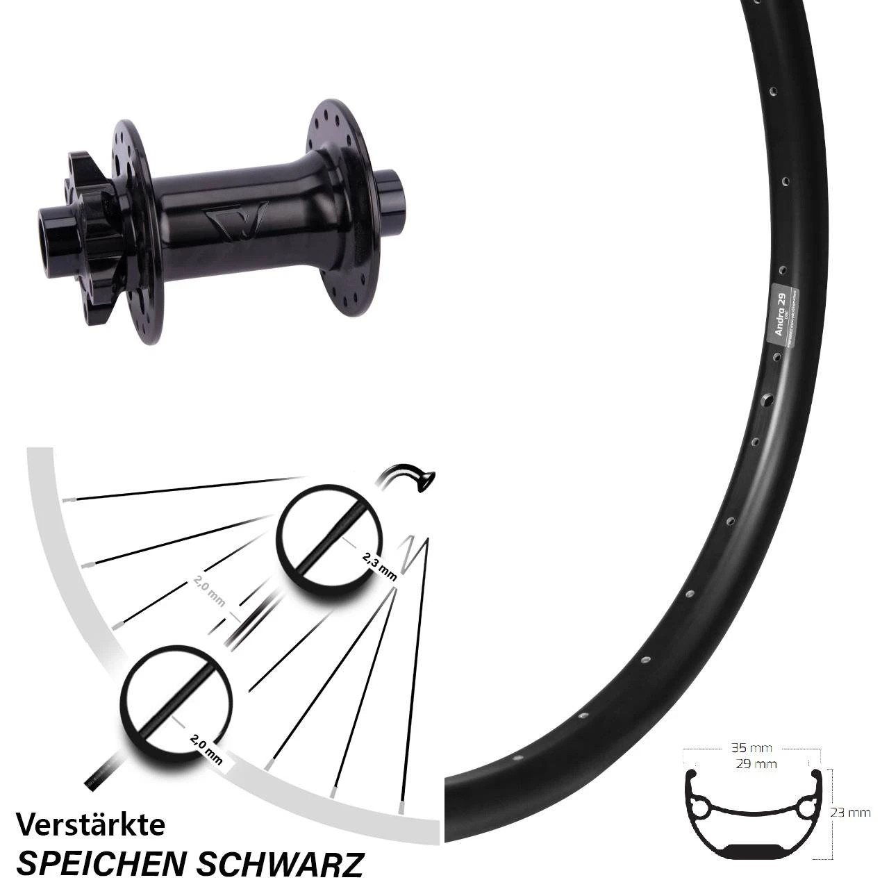 Ryde Andra 29 Vorderrad 27,5 Zoll Mit Formula Boost Nabe