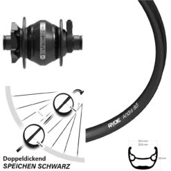 27,5 Zoll Vorderes Rad Mit Nabendynamo Ryde Andra 321 Shutter Precision PD-7 6-Loch