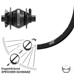 Vorderes Rad Mit Nabendynamo Shutter Precision PD-7 Ryde Rival 23 28-29 Zoll 6-Loch