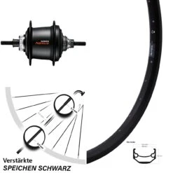 20 Zoll Ryde Andra 40 Disc Hinterrad Mit Shimano Nexus 7-Gang Schwarz