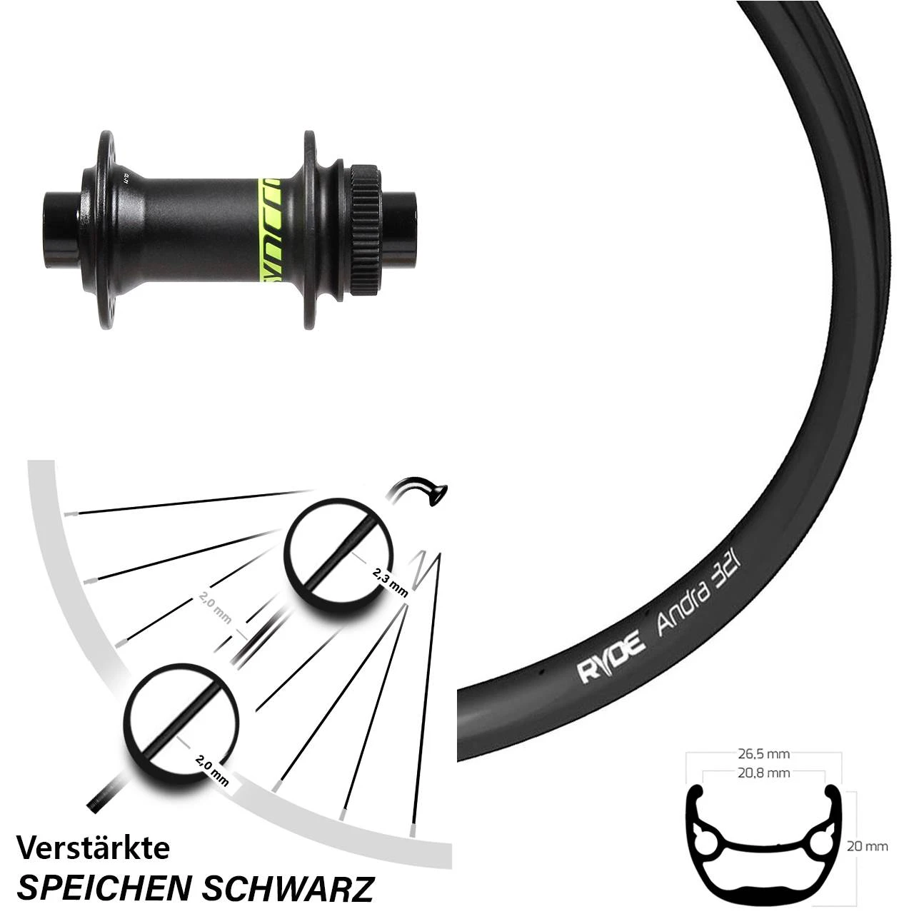 Vorderrad 26 Zoll Ryde Andra 321 Disc Formula CL-71 Syncros