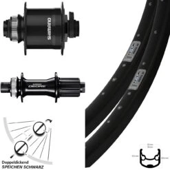 Laufradsatz Dynamo Ryde Andra 30 Shimano DH-UR708 15 Mm Deore 142 Mm 26 Zoll