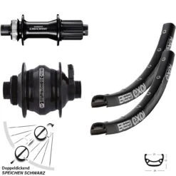 Laufradsatz Dynamo 29 Zoll Exal BE 21 Felge Shutter Precision PL-8X 15 Mm Shimano Deore