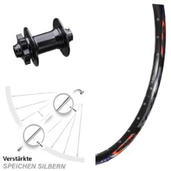 Vorderrad 26 Zoll 15x100 Mm Felge DRC 28 Mm Disc Steckachse