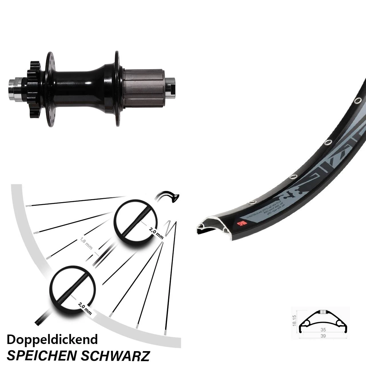 Formula Boost Rodi Tryp35 Hinterrad 29+ Zoll 148 Mm Steckachse