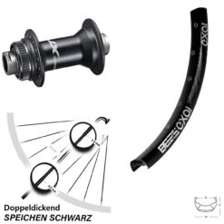 26 Zoll Vorderrad Exal BE 25 Mit Shimano Deore XT HB-M8110 Nabe