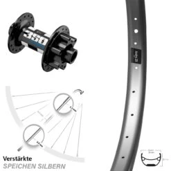 29 Zoll Vorderrad Ryde Andra 29 Silbern Mit DT Swiss 350 Hybrid Boost Nabe